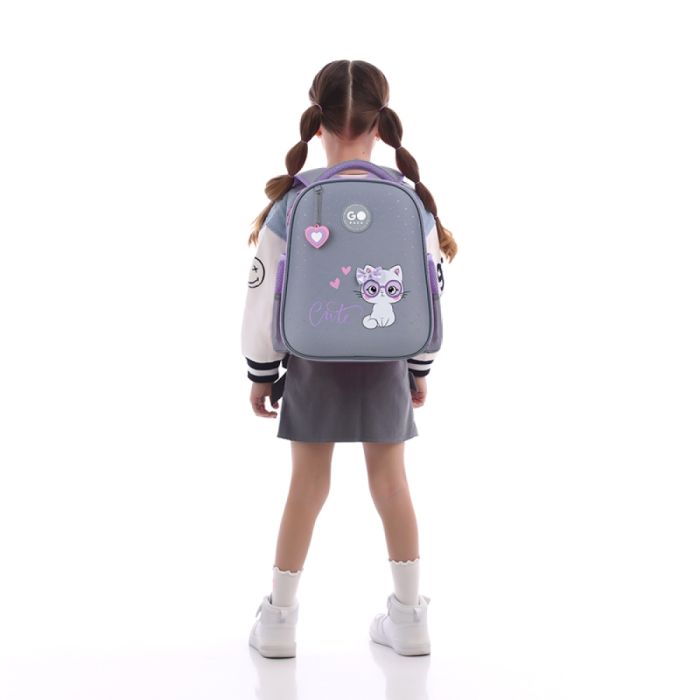 Рюкзак шкільний напівкаркасний GoPack Education Cute Kitty GO26-165S-3