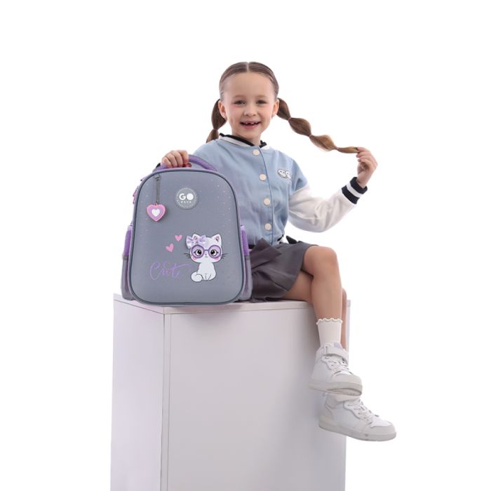Рюкзак шкільний напівкаркасний GoPack Education Cute Kitty GO26-165S-3